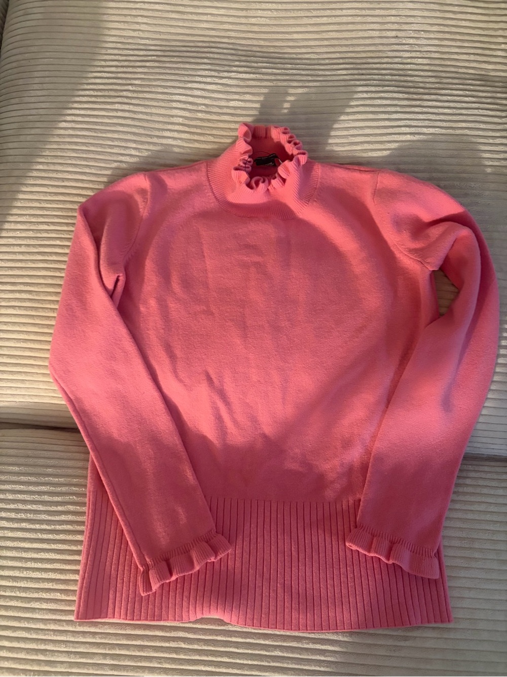 French Connection Pink Ruffle Neck Sweater